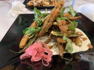 Okra fries   at The Vegan Club in Cleveland