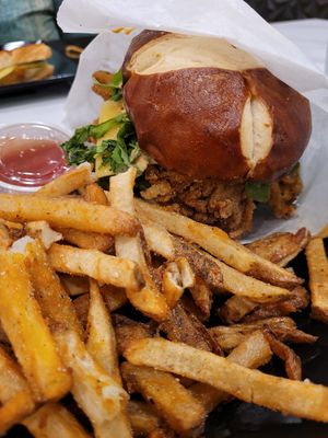 Vegan Hot Chick'n sandwich at The Vegan Club in Cleveland