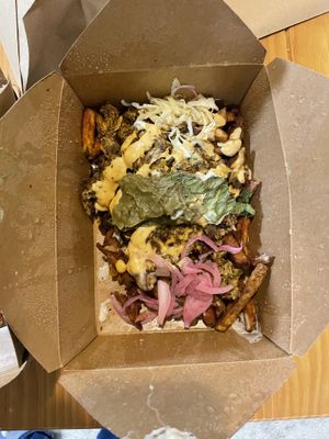 Loaded fries  at The Vegan Club in Cleveland