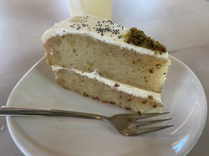 Lemon pie, quite nice but heavy. I prefer lighter lemon cakes/pies.  at Mama Gaia in Haarlem