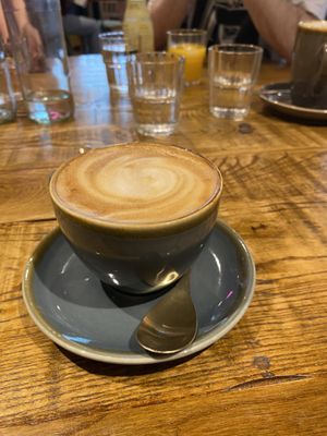 Oat milk flat white  at The Vibe in Liverpool