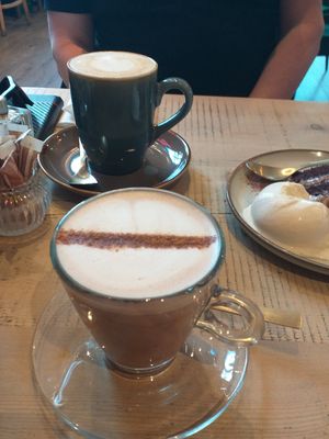 Latte and a hug in a mug. at The Vibe in Liverpool