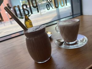 Snickers shake and chai latte  at The Vibe in Liverpool