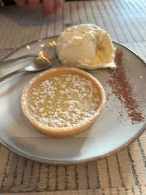 Lemon tarte and ice cream at The Vibe in Liverpool