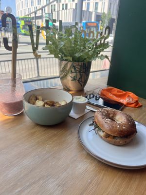 Salmnot bagel  at The Vibe in Liverpool