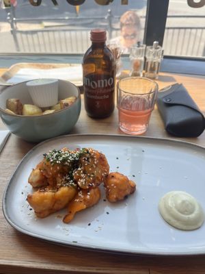 Buffalo cauli wings and potato bites  at The Vibe in Liverpool