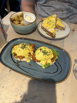 Salmon and eggs, tuna melt  at The Vibe in Liverpool