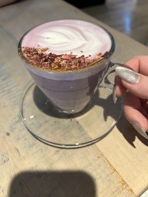 Lavender ‘latte'  at The Vibe in Liverpool
