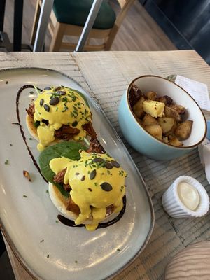 Veggs royale with potato bites and garlic alioli   at The Vibe in Liverpool