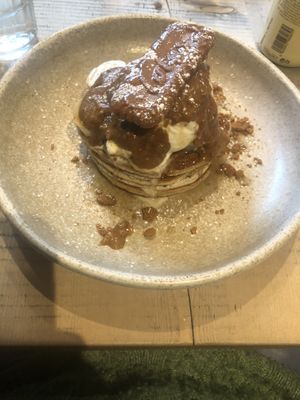 Banana biscoff pancakes  at The Vibe in Liverpool