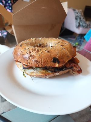 Salmnot bagel at The Vibe in Liverpool