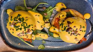 Vegan eggs hollandaise! at The Vibe in Liverpool