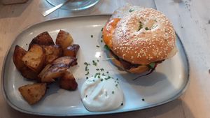 Breakfast bagel at The Vibe in Liverpool