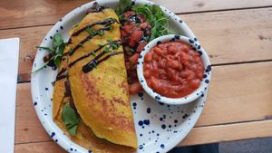 Mushroom & veg omelette at The Vibe in Liverpool