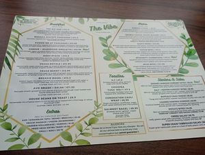 Full menu at The Vibe in Liverpool