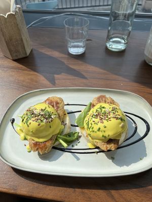 ‘Eggs Bennie’ with sausages. Epic!   at The Vibe in Liverpool