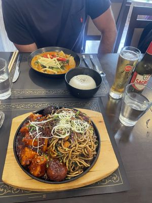 The sizzler and the panang curry!  at The Seasonal in Lagos