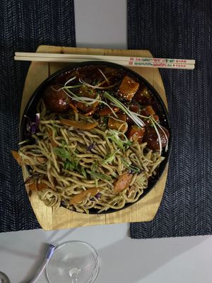 Sizzle plate with the best tofu  at The Seasonal in Lagos