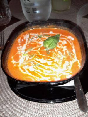Tomato soup with coconut milk at The Seasonal in Lagos