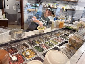 Great setup for counter service  at Mixed Greens in Santa Clara