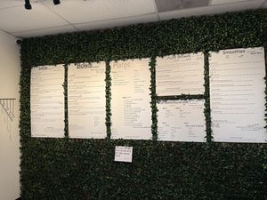 Several egan options which are clearly marked with a “V”  at Mixed Greens in Santa Clara