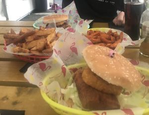 I had the tofu burger without the hot sauce, which was perfect for me   at The Rainbow Skull in Maidstone