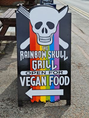 Sign from the road at The Rainbow Skull in Maidstone