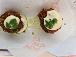 Leek croquette at Pinchy's in Melbourne