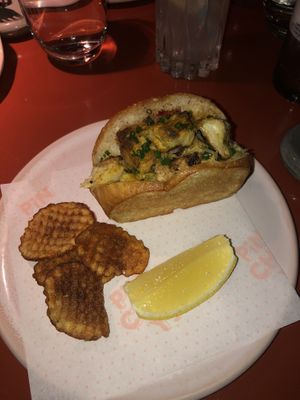 The lions mane mushroom roll   at Pinchy's in Melbourne