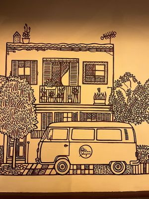 Wall art   at La Nueva Burguesa in Mallorca