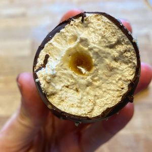 Mocca with salt caramel  at Glean - Torvehallerne in Copenhagen