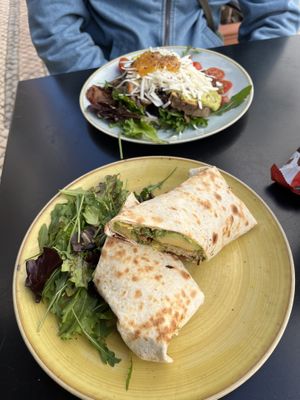 “wrap nuggets” with vegan chicken, avocado, sun dried tomato   at Chelsea Coffee & Brunch in Faro