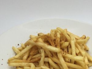 Sprinkle the fried potatoes with powdered miso "Furi Furu". at Miso Sommelier in Tomioka