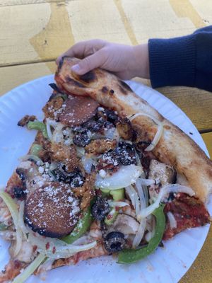 Arnold Meat Lovers Pizzaa #Veganuary at Love Amaro Pizzeria in Venice