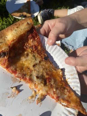 Big NY Cheeze (sliced in half) #Veganuary at Love Amaro Pizzeria in Venice