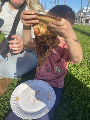 Half a slice of NY Cheeze pizza #Veganuary at Love Amaro Pizzeria in Venice