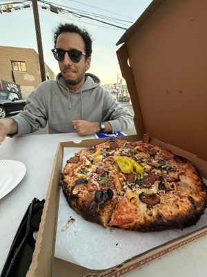 $35 pizza with my buddy  at Love Amaro Pizzeria in Venice