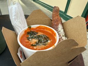 Tomato soupp  at Love Amaro Pizzeria in Venice