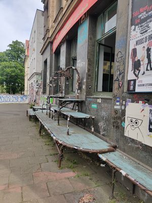 Outdoor seating at FedUp in Leipzig