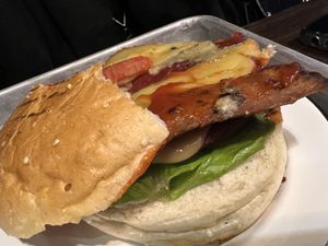 dismantled burger 😅  at Union Diner - Steinenvorstadt in Basel