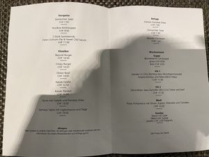 Menu at Enzian Vegan Food in Zurich