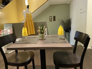 Interiors (upstairs) at Enzian Vegan Food in Zurich