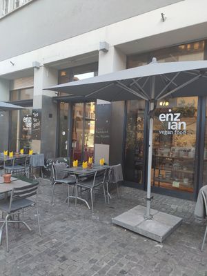 The restaurant at Enzian Vegan Food in Zurich