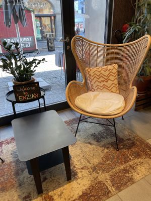 Cute interior  at Enzian Vegan Food in Zurich