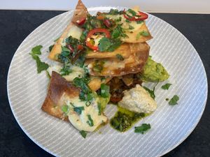 Home made vegan nachos  at Brunch Box in Bury