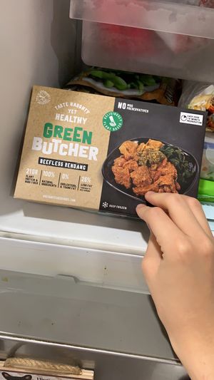 Frozen beef rendang  at Burgreens - Mall of Indonesia in Jakarta