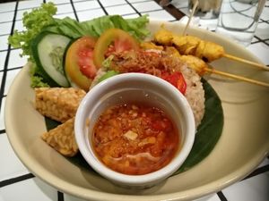 nasi guris chickn satay at Burgreens - Mall of Indonesia in Jakarta