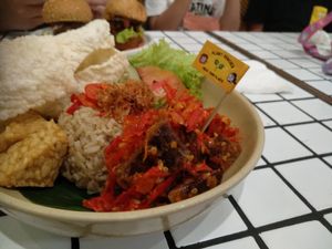 nasi gurih dendeng balado at Burgreens - Mall of Indonesia in Jakarta