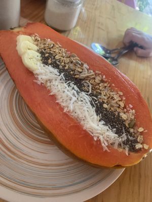 Papaya bowl at Barrio Cafe in Puerto Escondido