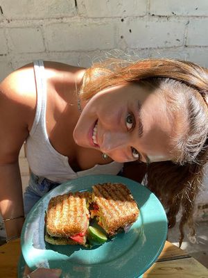 Avocado sandwich at Barrio Cafe in Puerto Escondido